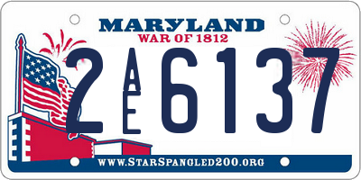 MD license plate 2AE6137
