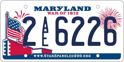MD license plate 2AE6226