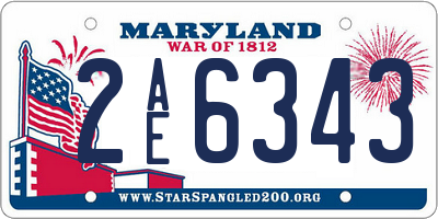 MD license plate 2AE6343