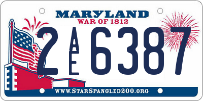 MD license plate 2AE6387