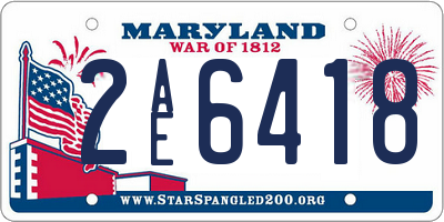 MD license plate 2AE6418