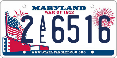MD license plate 2AE6516