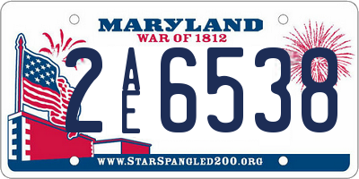 MD license plate 2AE6538