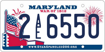 MD license plate 2AE6550