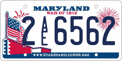 MD license plate 2AE6562