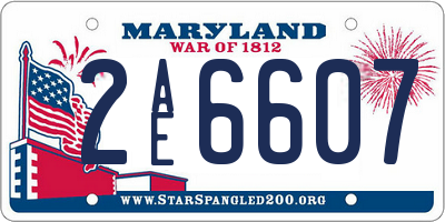 MD license plate 2AE6607