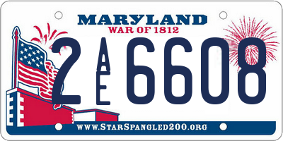 MD license plate 2AE6608