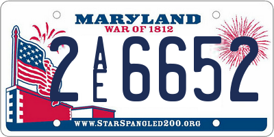 MD license plate 2AE6652