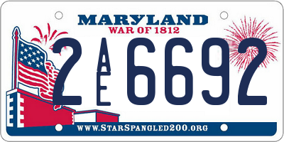 MD license plate 2AE6692