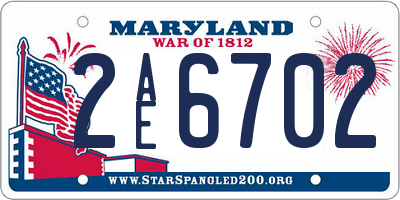 MD license plate 2AE6702