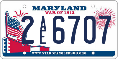 MD license plate 2AE6707