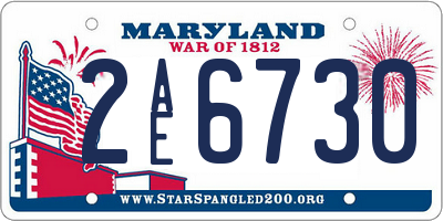 MD license plate 2AE6730