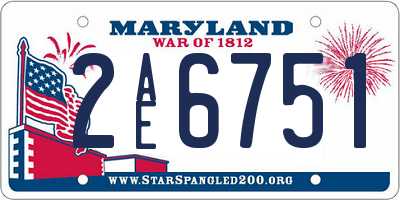 MD license plate 2AE6751