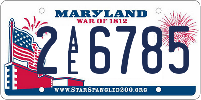 MD license plate 2AE6785
