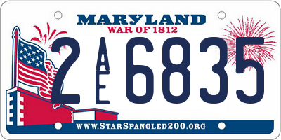 MD license plate 2AE6835