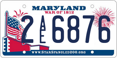 MD license plate 2AE6876