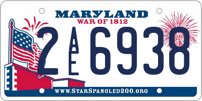 MD license plate 2AE6938