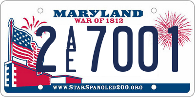 MD license plate 2AE7001