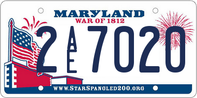 MD license plate 2AE7020