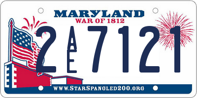 MD license plate 2AE7121