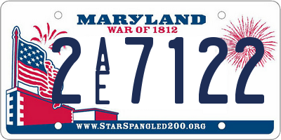 MD license plate 2AE7122