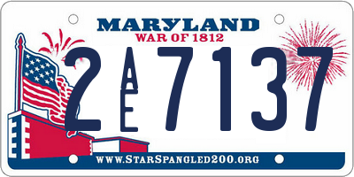 MD license plate 2AE7137