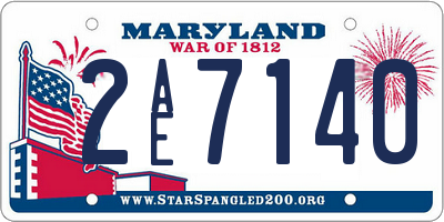 MD license plate 2AE7140