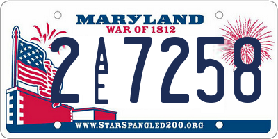 MD license plate 2AE7258