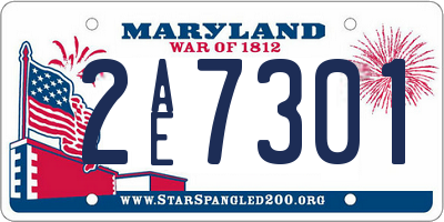MD license plate 2AE7301