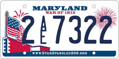 MD license plate 2AE7322
