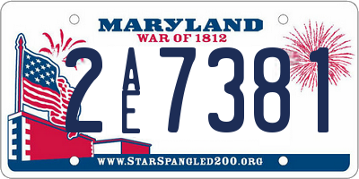 MD license plate 2AE7381