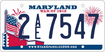 MD license plate 2AE7547