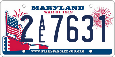 MD license plate 2AE7631