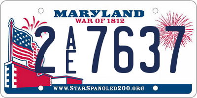 MD license plate 2AE7637