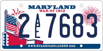 MD license plate 2AE7683
