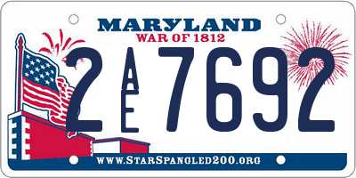 MD license plate 2AE7692
