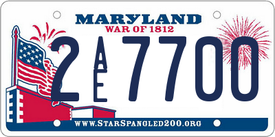 MD license plate 2AE7700