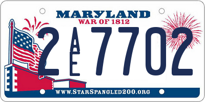 MD license plate 2AE7702