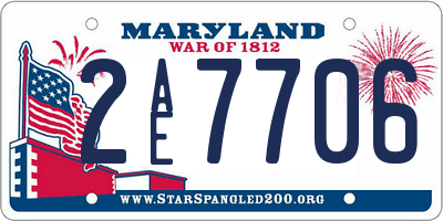 MD license plate 2AE7706