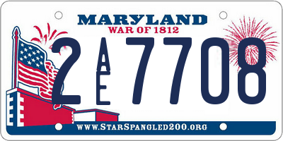MD license plate 2AE7708