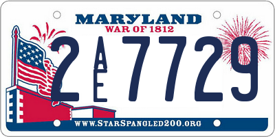 MD license plate 2AE7729