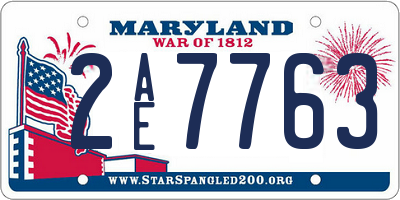 MD license plate 2AE7763