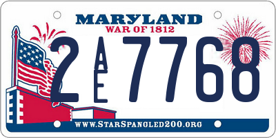 MD license plate 2AE7768
