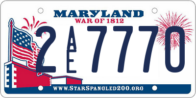 MD license plate 2AE7770