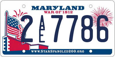 MD license plate 2AE7786