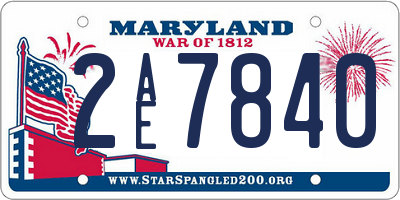 MD license plate 2AE7840