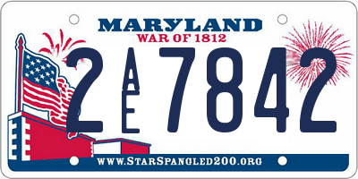 MD license plate 2AE7842