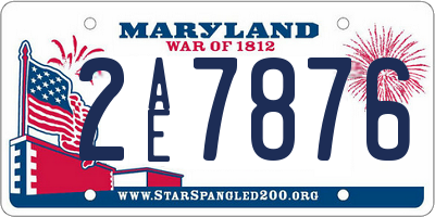MD license plate 2AE7876
