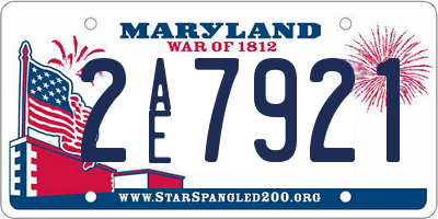 MD license plate 2AE7921