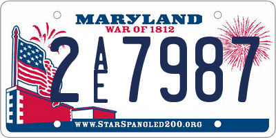 MD license plate 2AE7987